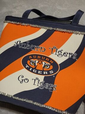 Auburn Tigers Go Auburn Orange Blue Purse Very Good Used Condition Cute Football